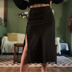 satin midi skirt